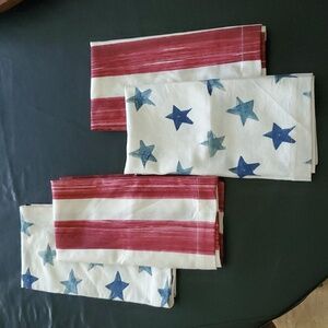 Pottery Barn 🇺🇸 American Flag Napkins Brand New! Set 4